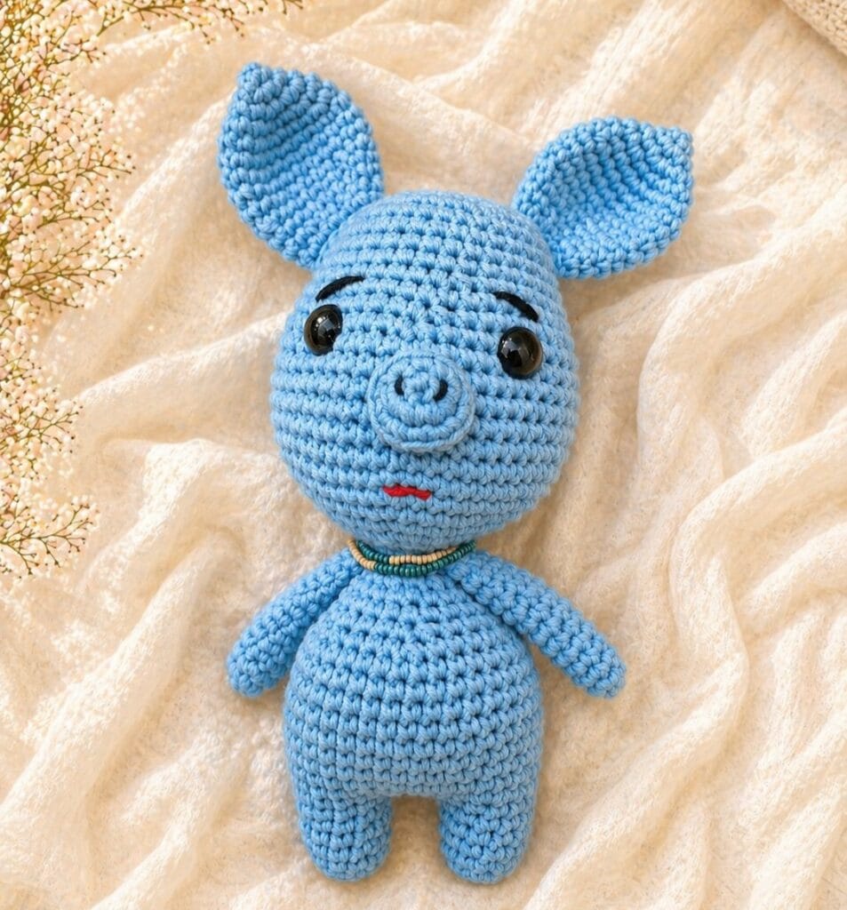 Pig | LovelyLoops crochet pig dark blue