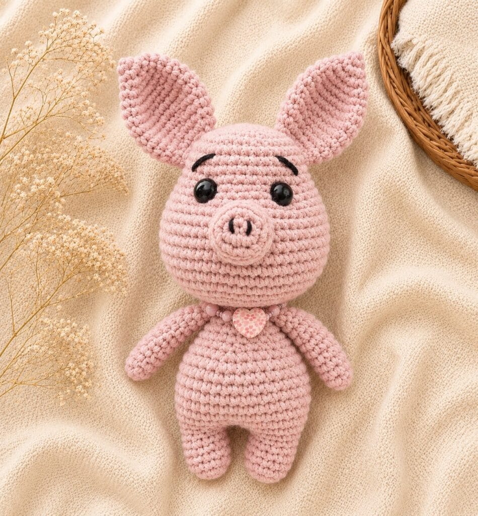 Collection crochet pig light pink